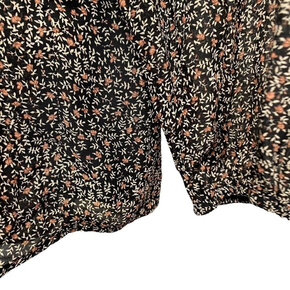 DR2 by Daniel Rainn Top Size Medium Womens Floral Peasant Blouse Black NWT - Picture 8 of 10